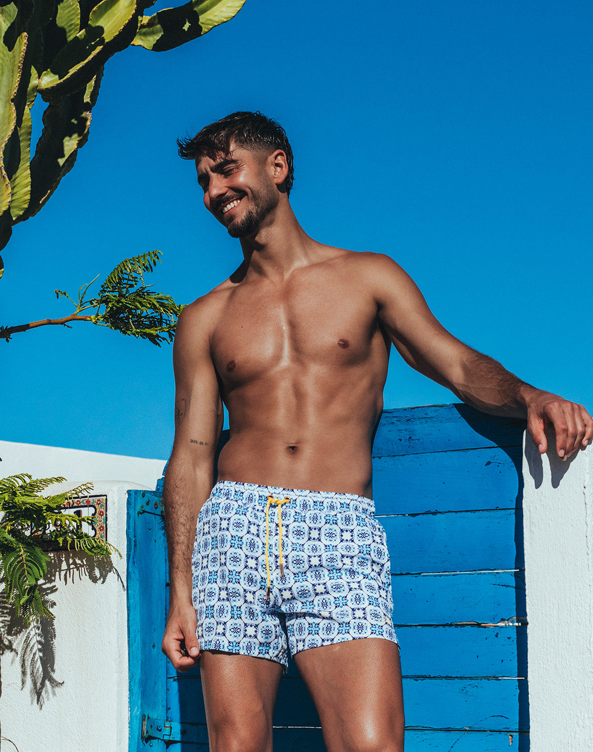 Printed Byron Shorts - Mykonos