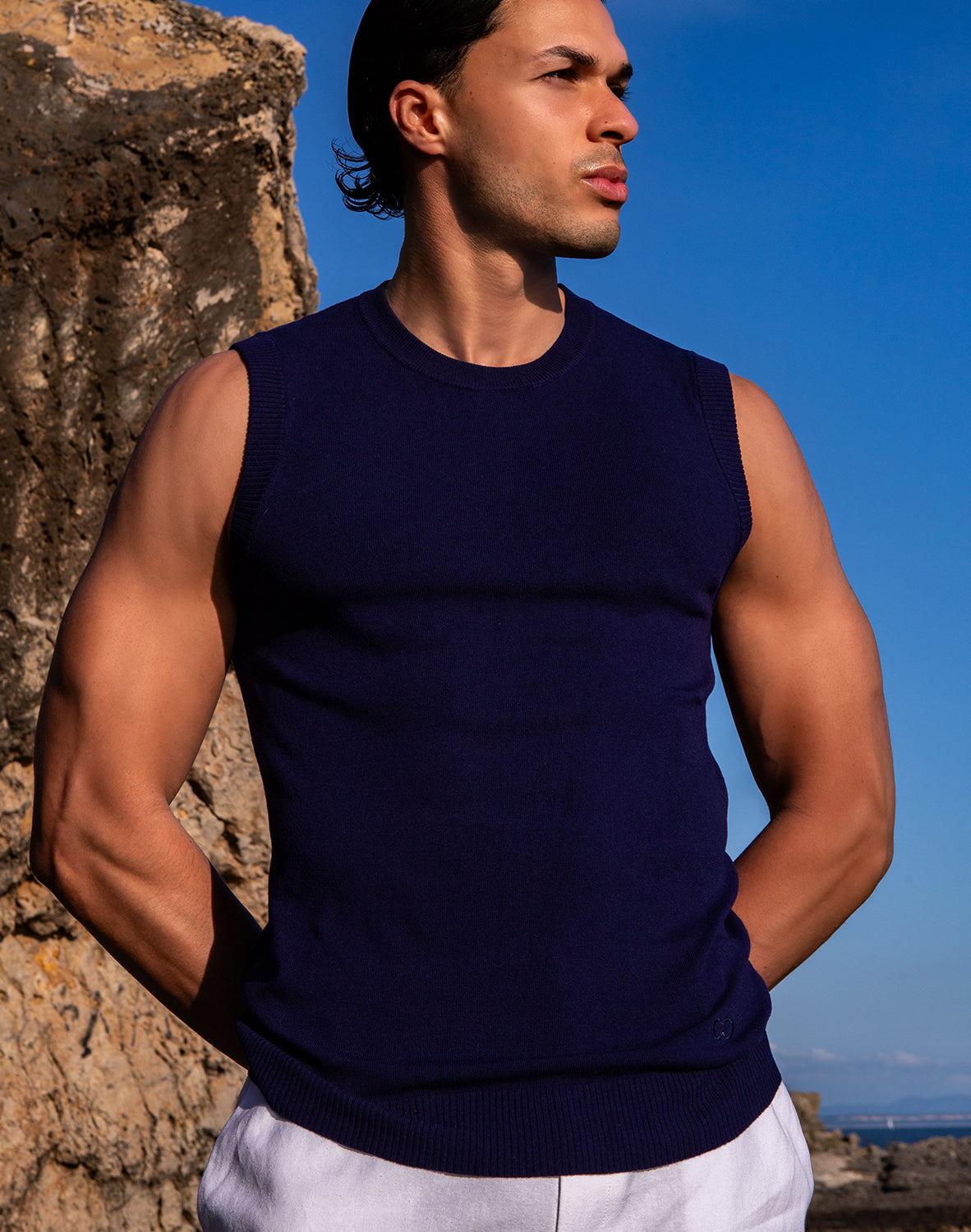 Sapphire Knit Vest - Navy