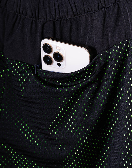 Neon Mesh Shorts - Black / Neon
