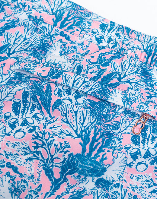 Printed Bronte Shorts - Coral Teal