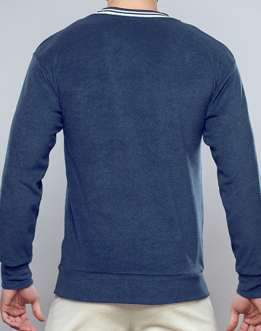 Terry Towelling Sweater - Navy