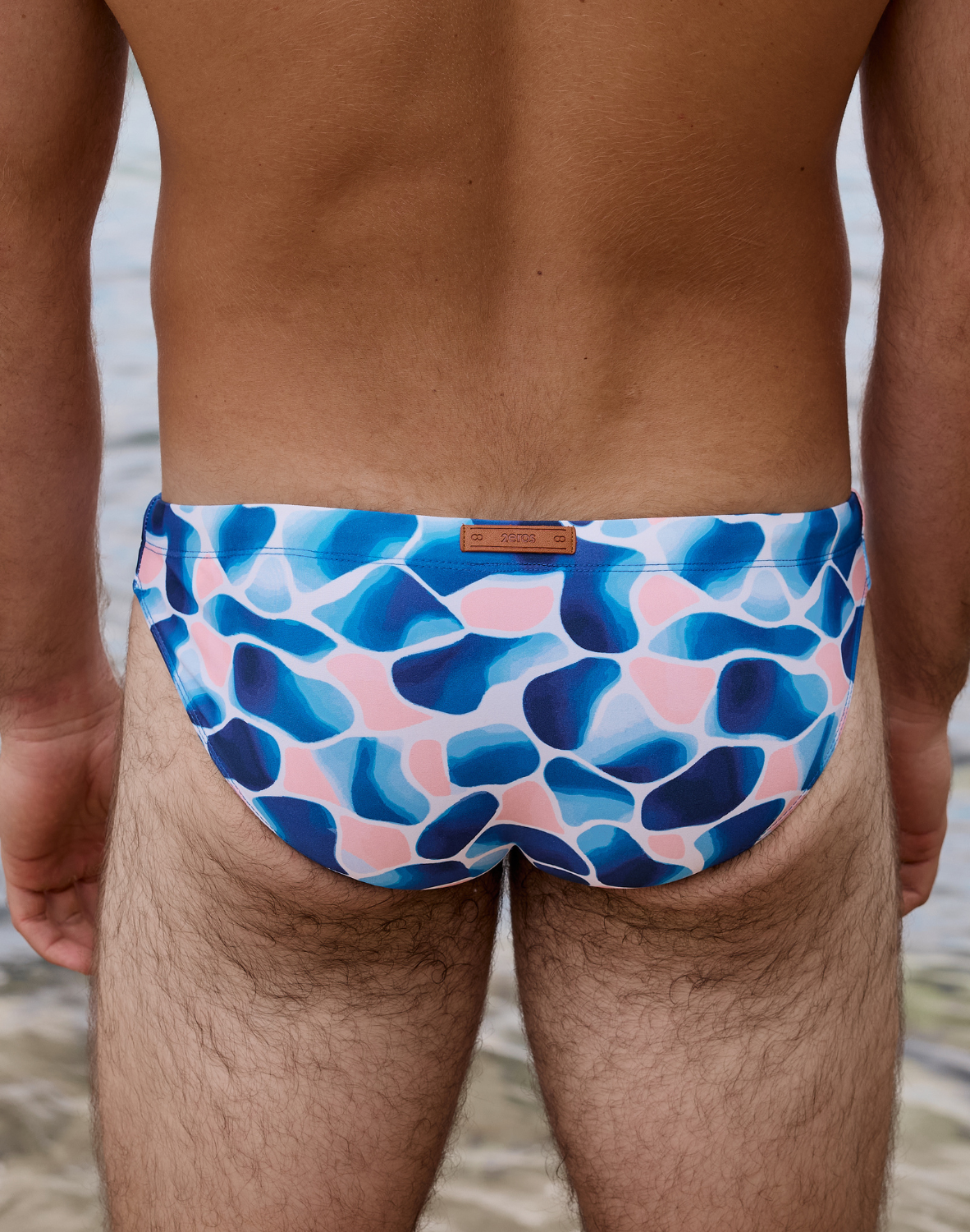 V20 Printed Swim Brief - Aqua Navy