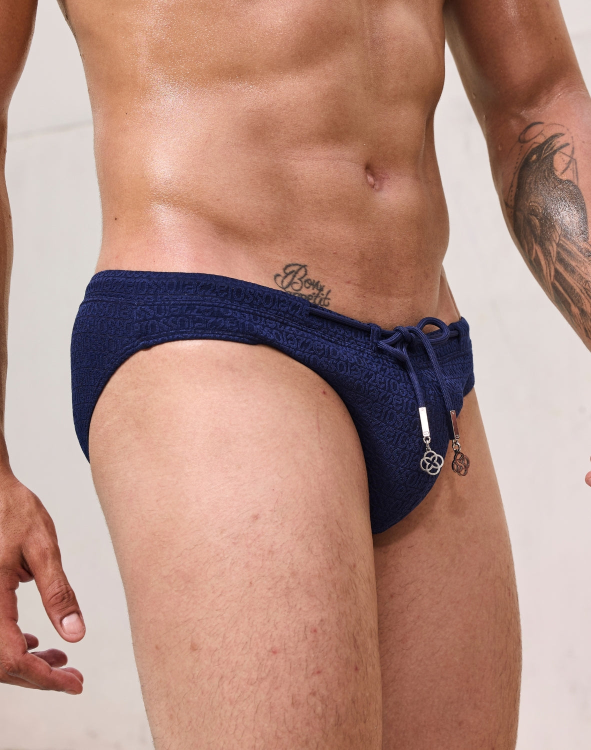V30 Textured Swim Brief - Signet Navy Blue