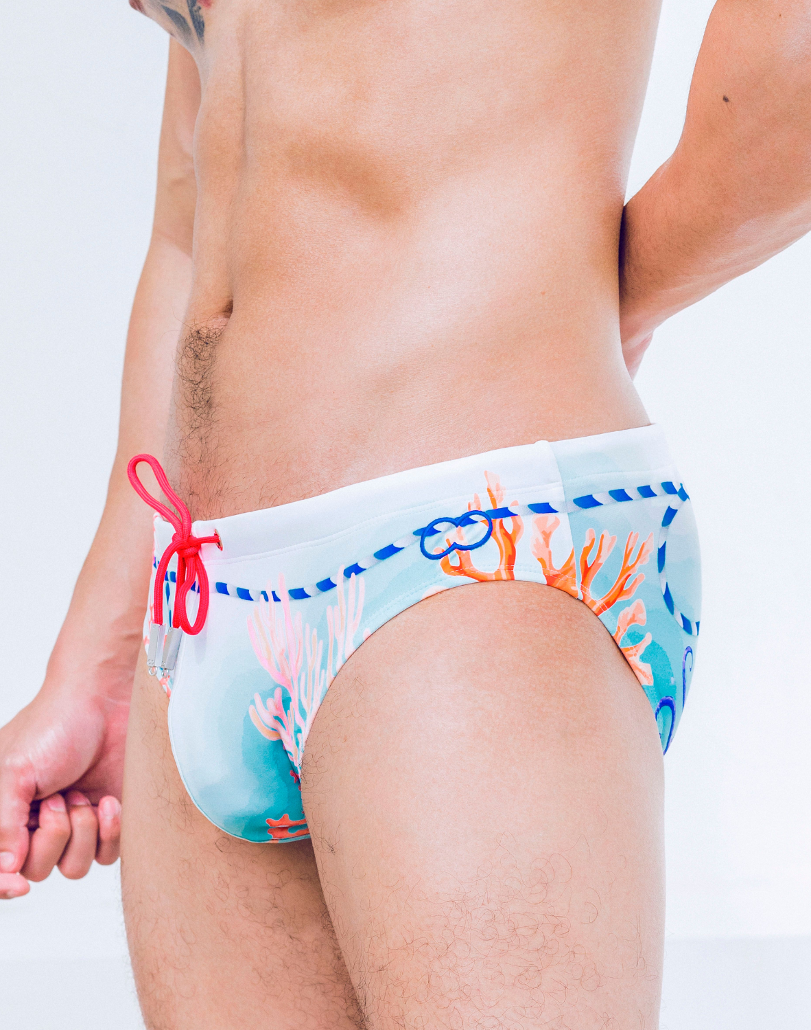 V10 Print Swim Brief - Coralscape Blue