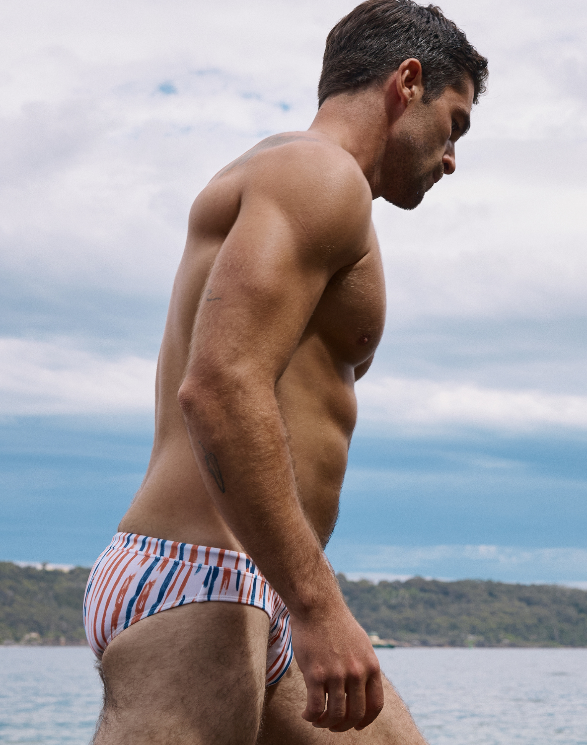 V30 Printed Swim Brief - Oceanus Red