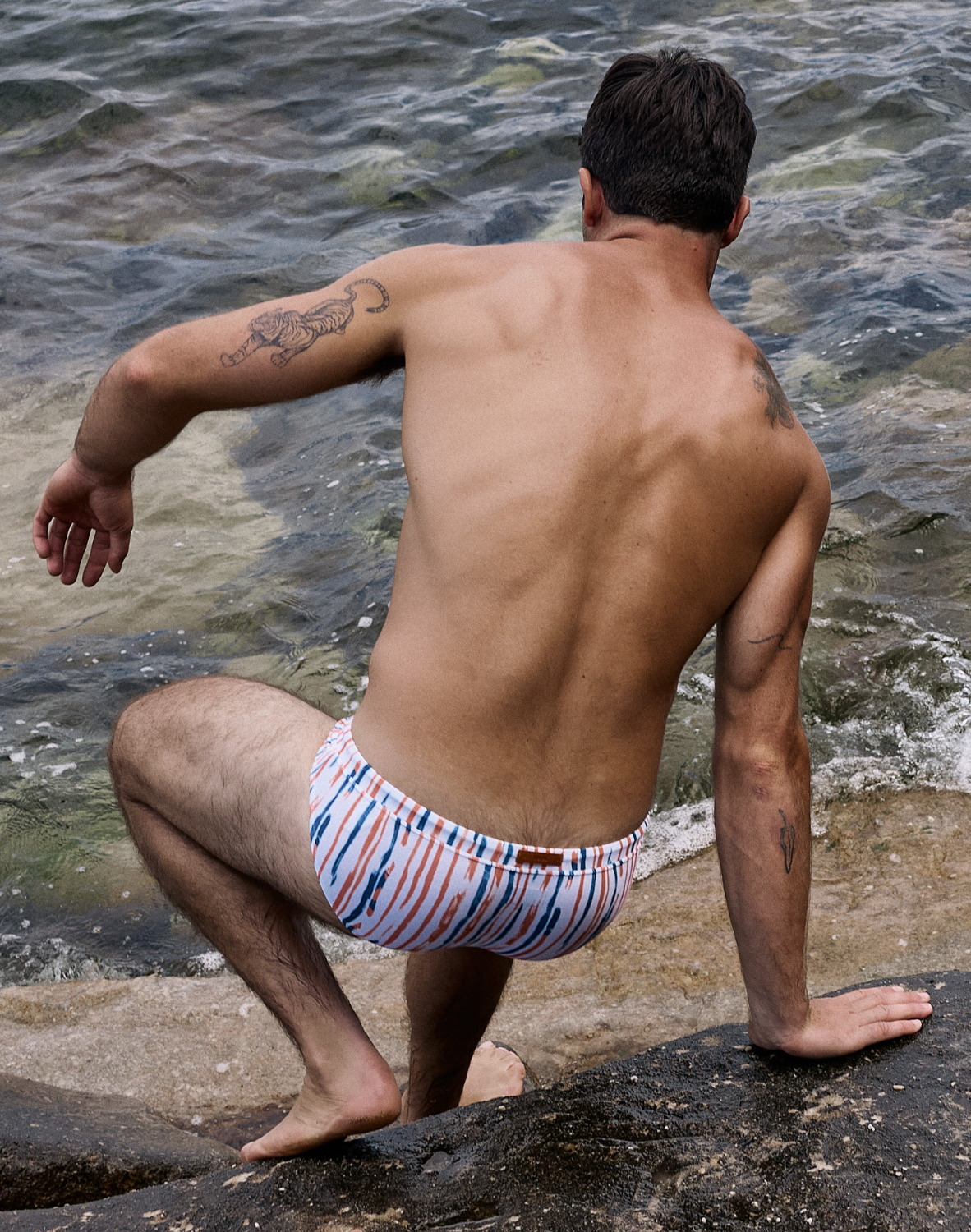 V30 Printed Swim Brief - Oceanus Red
