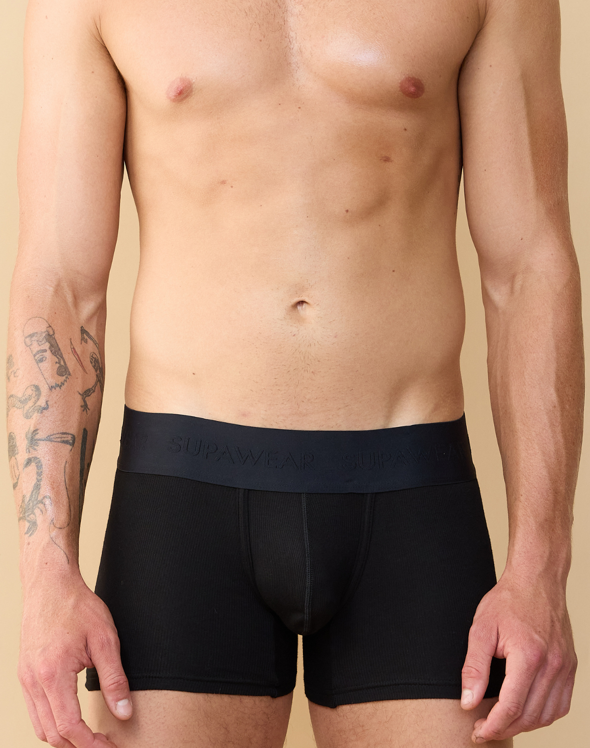 Ribbed Trunk Underwear - Black