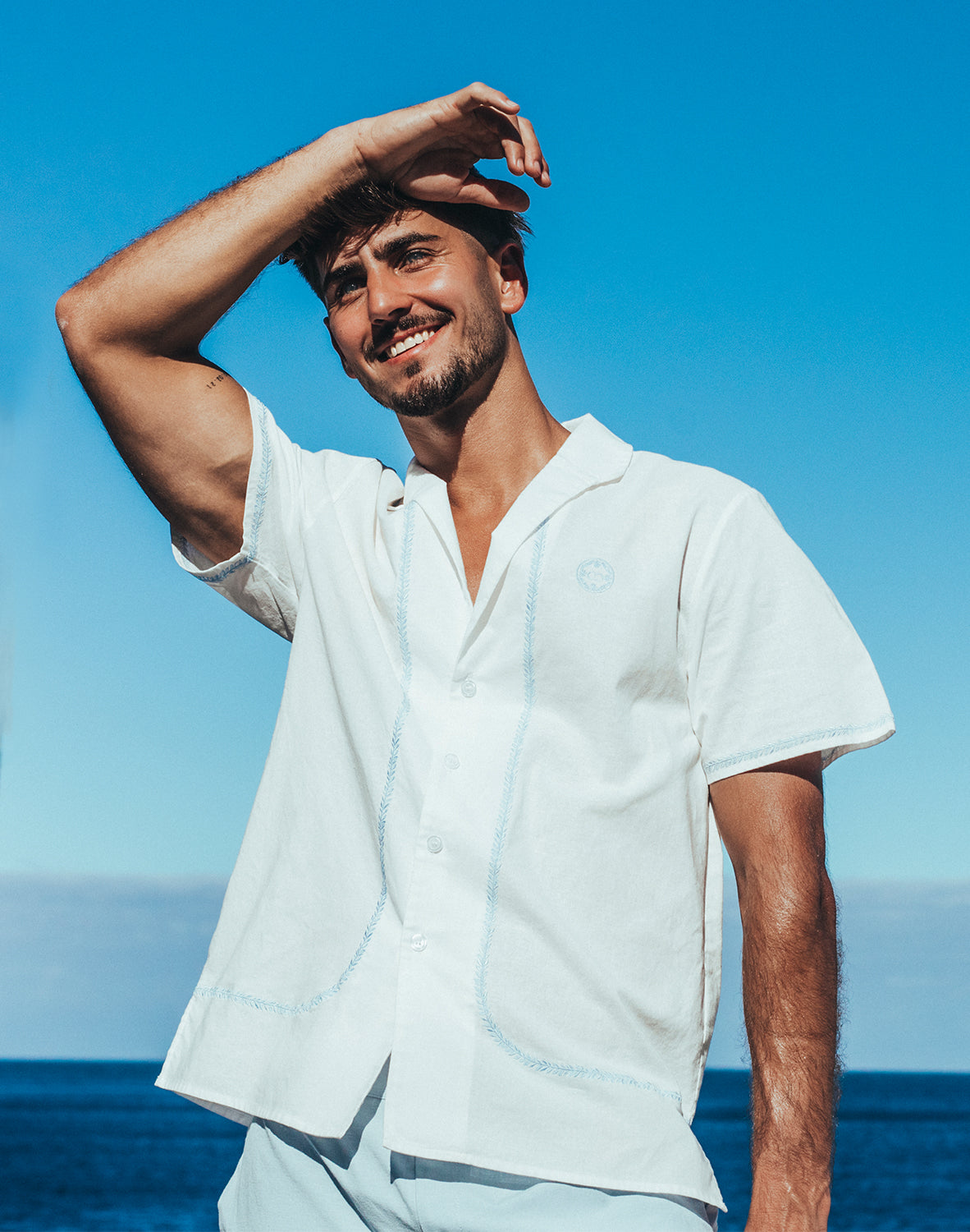 Santorini Shirt - White/Navy