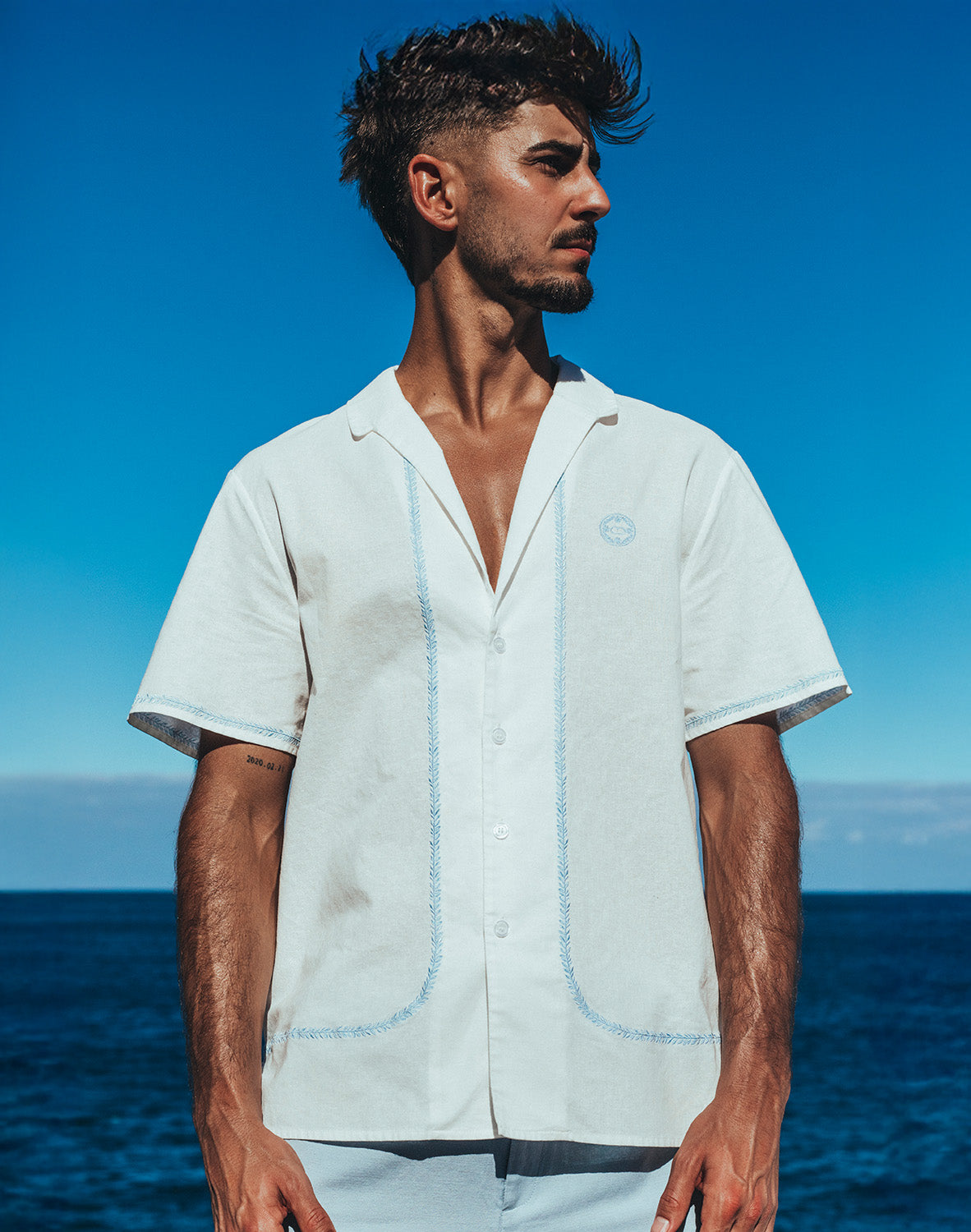 Santorini Shirt - White/Navy
