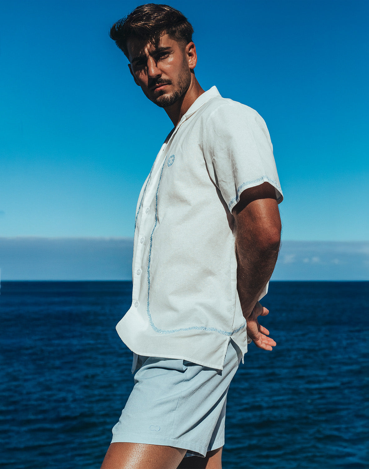 Santorini Shirt - White/Navy