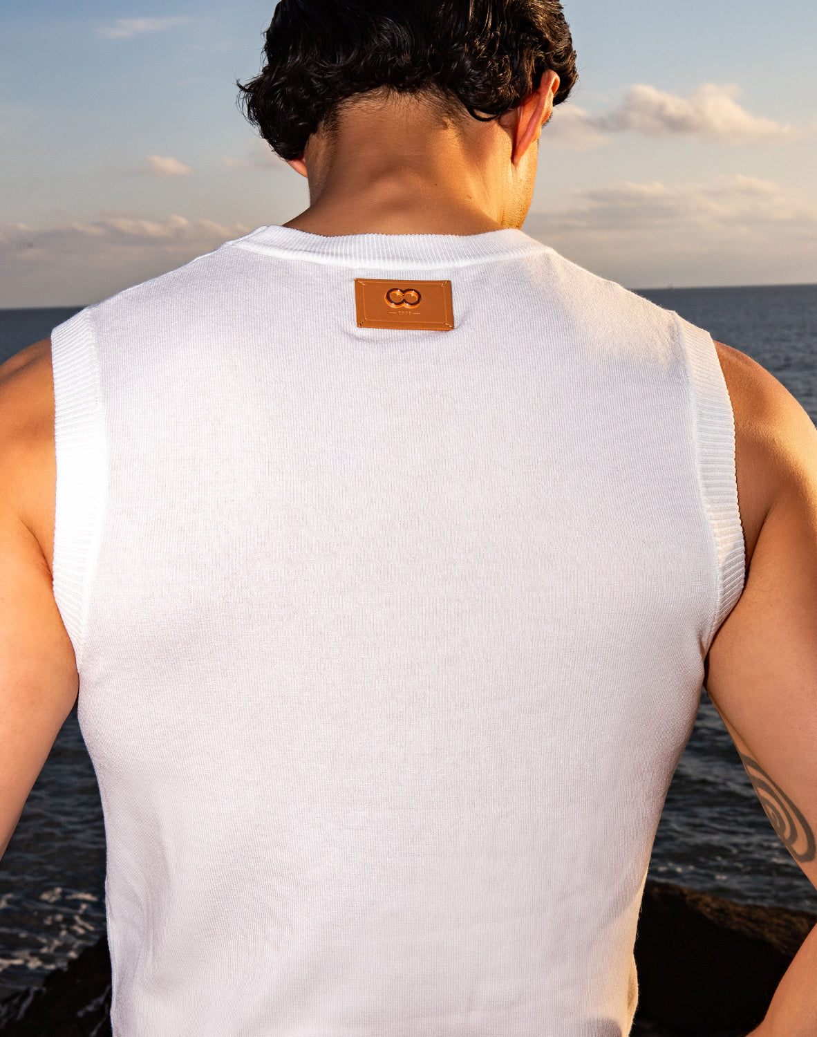Sapphire Knit Vest - White