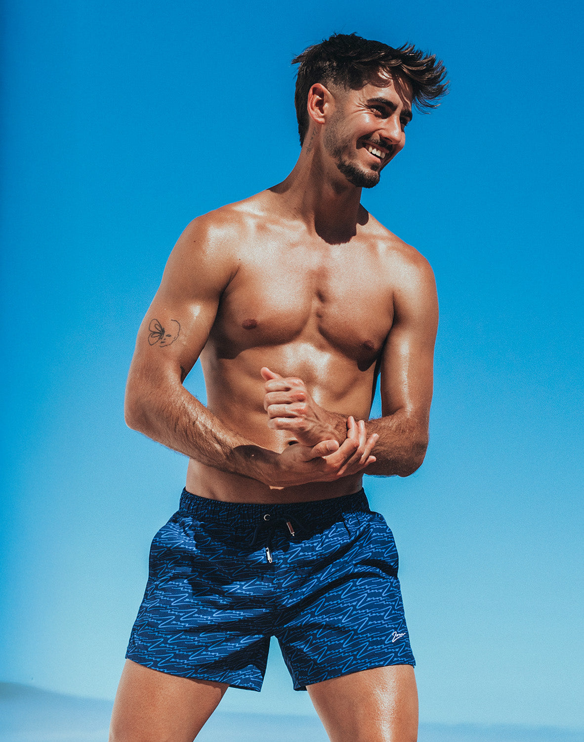 Printed Bronte Shorts - Signature Navy