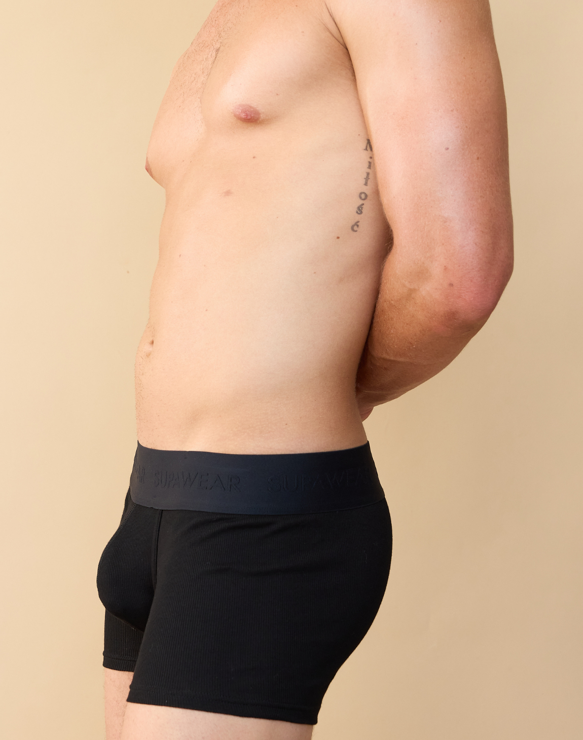 Ribbed Trunk Underwear - Black