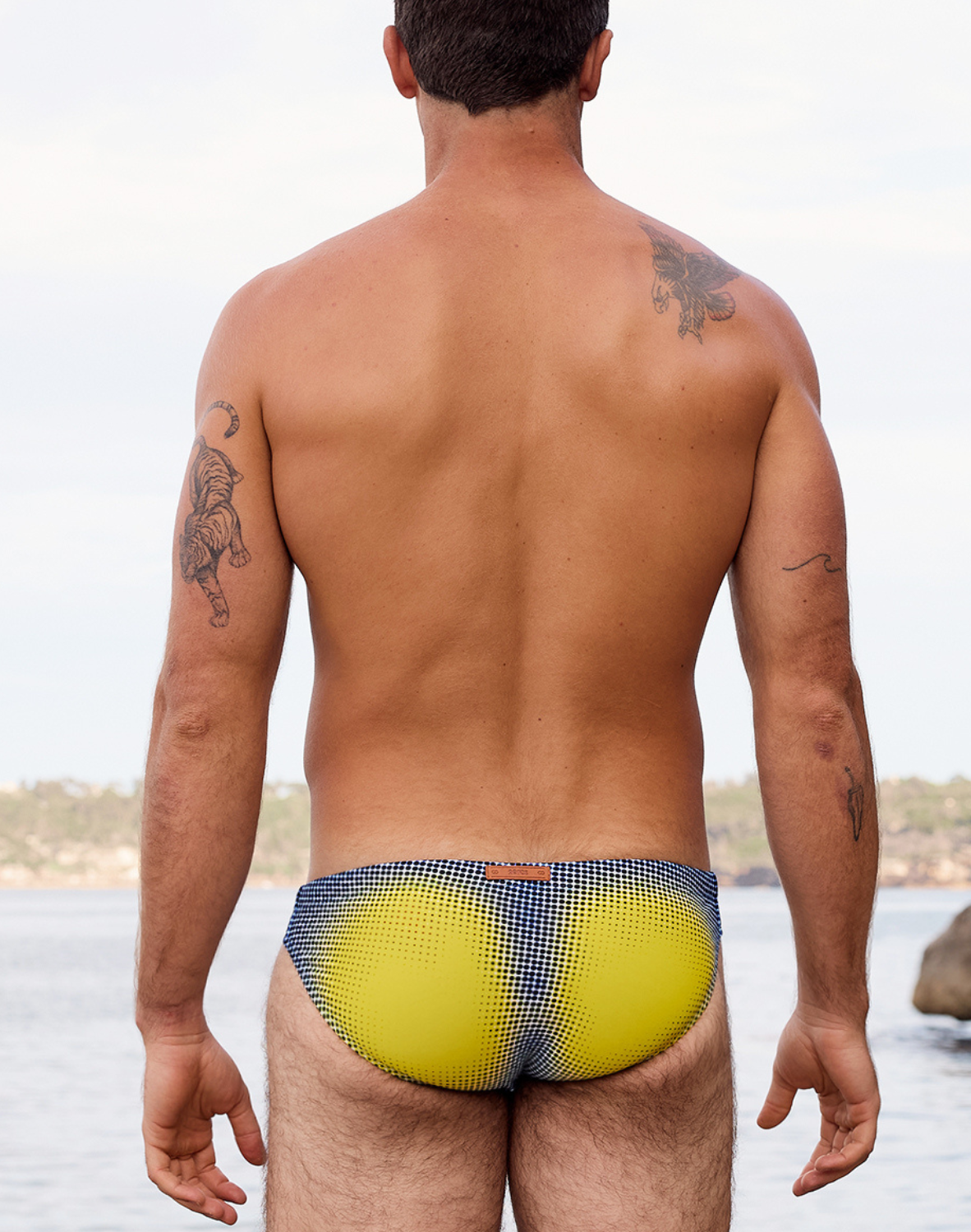 V20 Printed Swim Brief - Comic Yellow/Navy