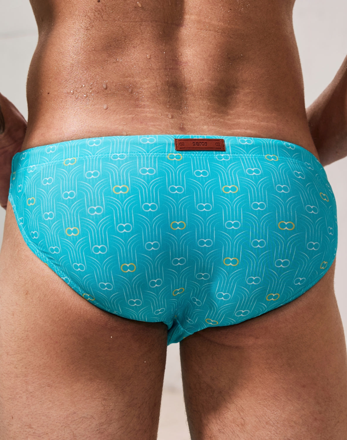 V20 Printed Swim Brief - Deco Crest Blue