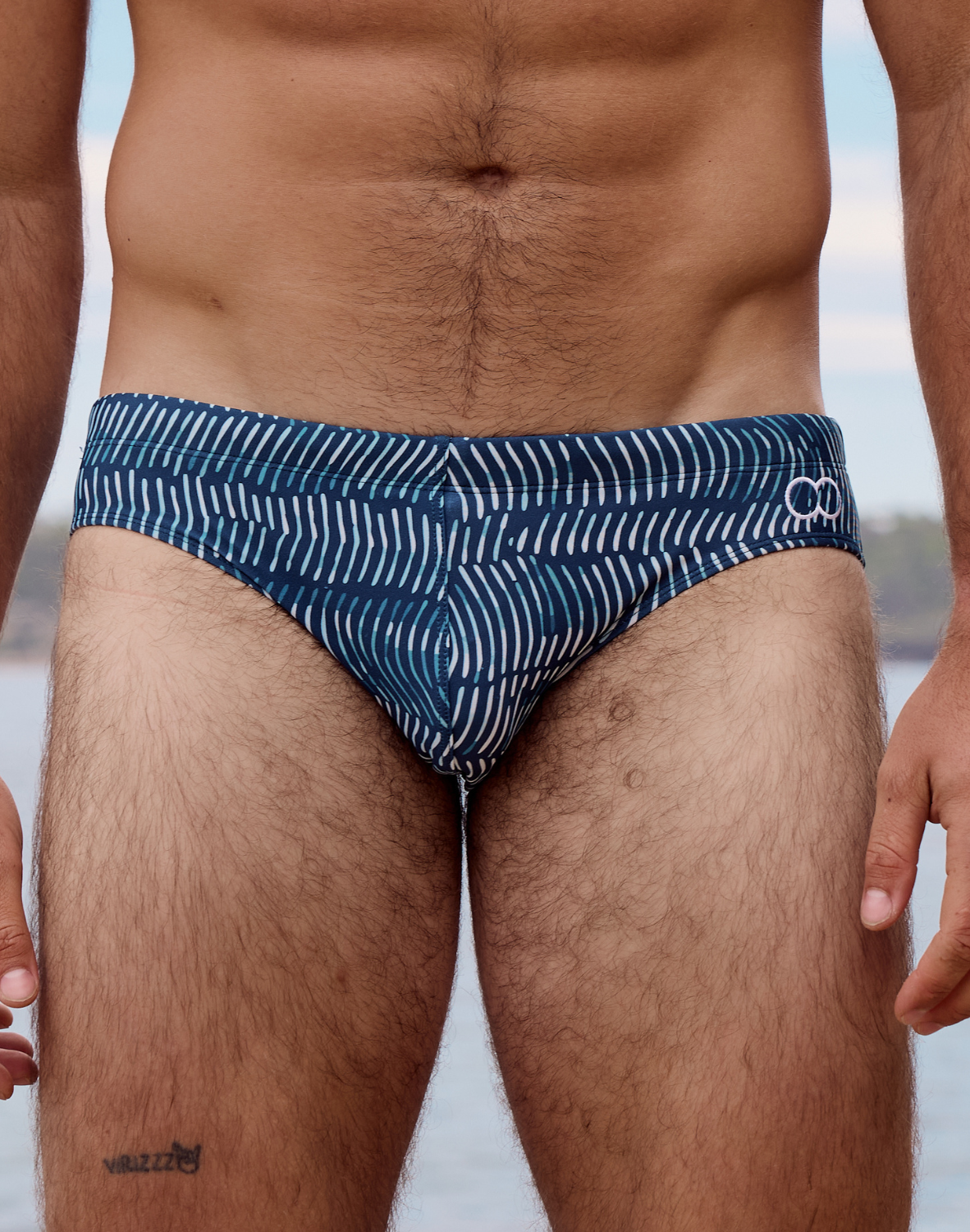 V10 Print Swim Brief - Naiad Navy