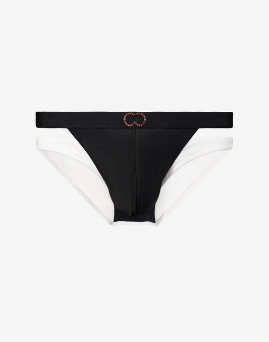 BLK Label No.5 Swim Brief - Black and White