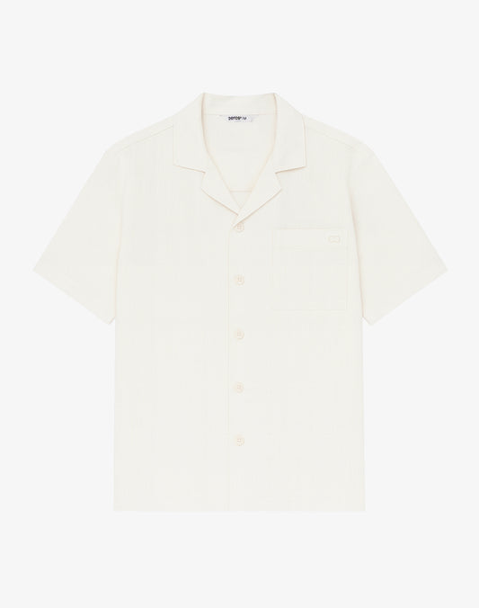 Breezy Linen Short Sleeve Classic Shirt - Beige