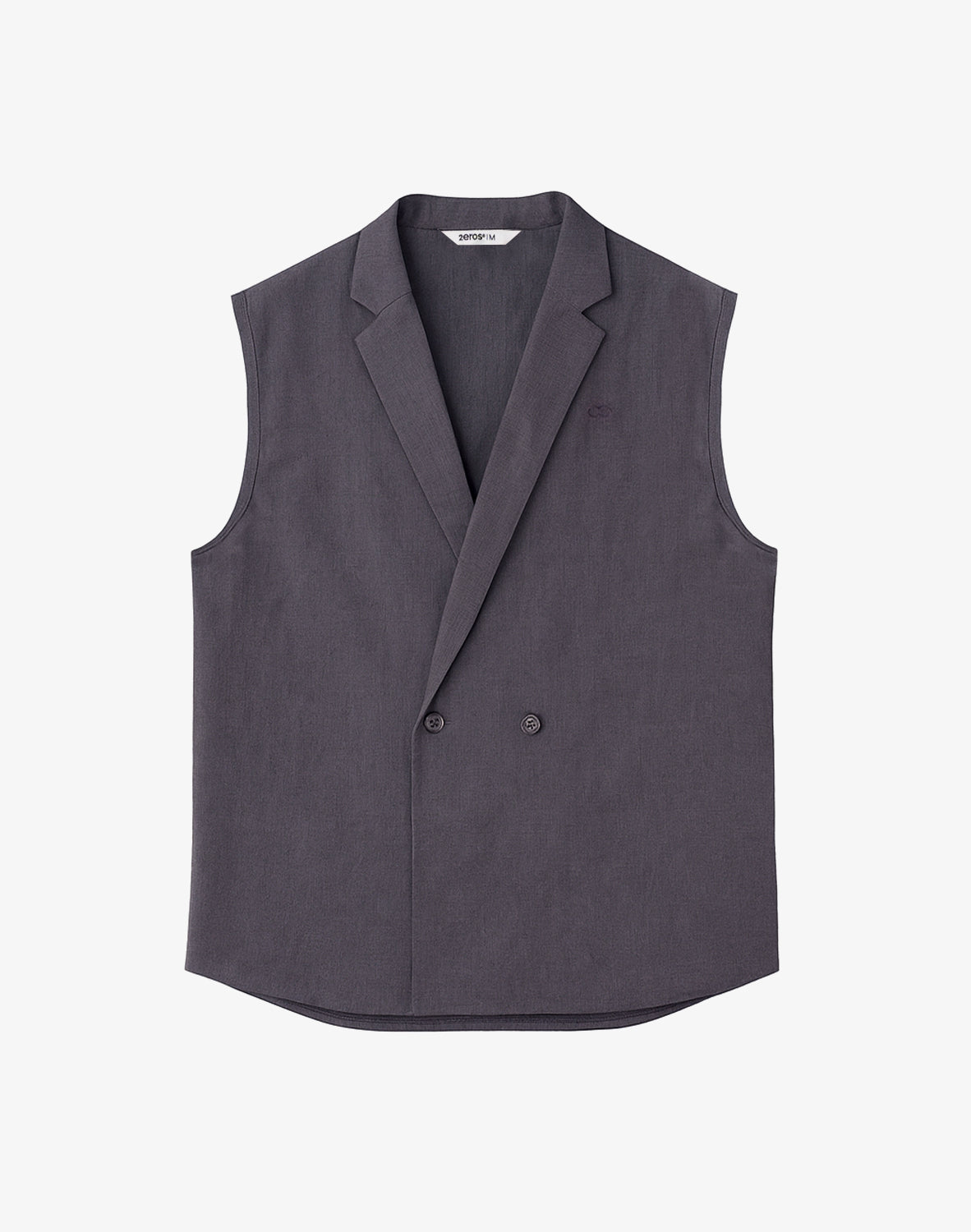Breezy Linen Single Button Wrap Vest - Dark Gray
