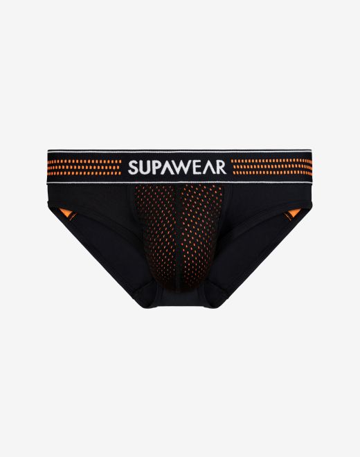 Neon Mesh Brief Underwear - Neon Orange