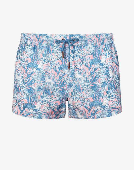 Printed Bronte Shorts - Coral Teal