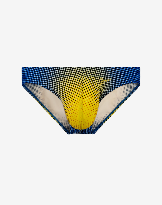 V20 Printed Swim Brief - Comic Yellow/Navy