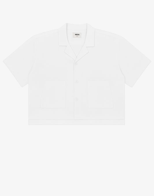 Cropped Linen Shirt - White