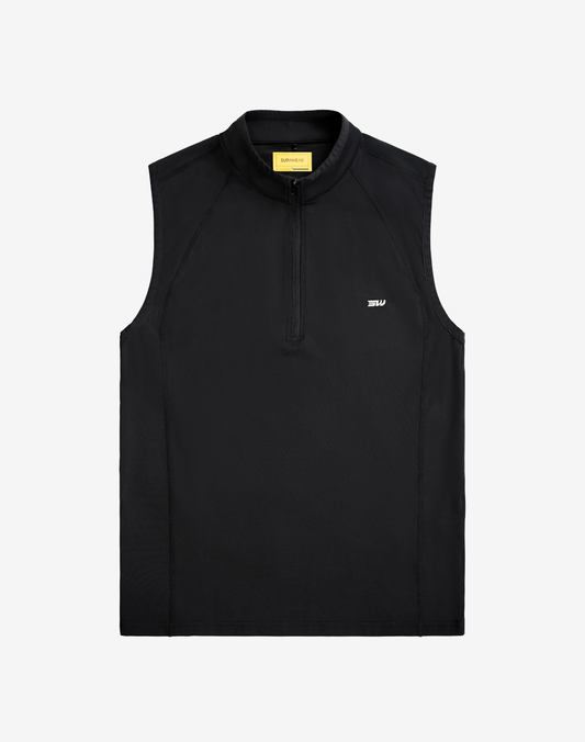 Gym2Street Half-Zip Vest - Black