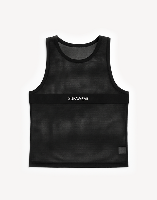 Mesh Monotone Tank - Black