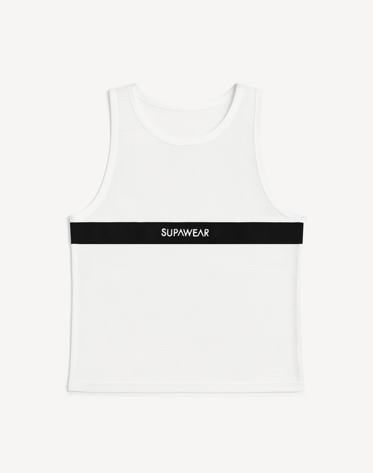 Mesh Dual Tone Tank - Black & White