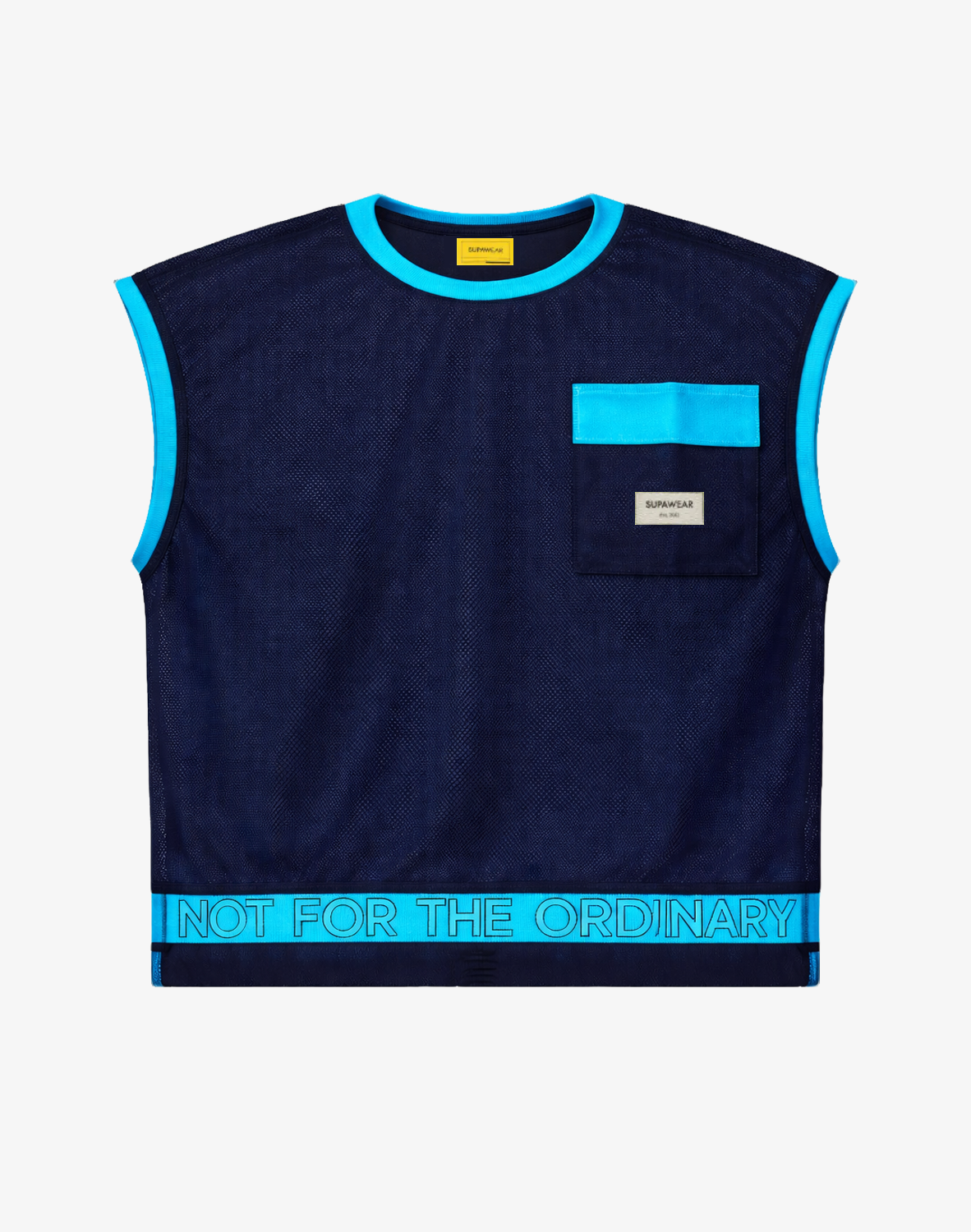 Neon Mesh Top - Navy Blue