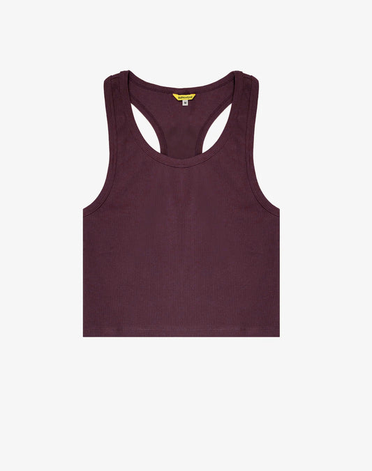 Ribbed Cropped Singlet - Peppercorn