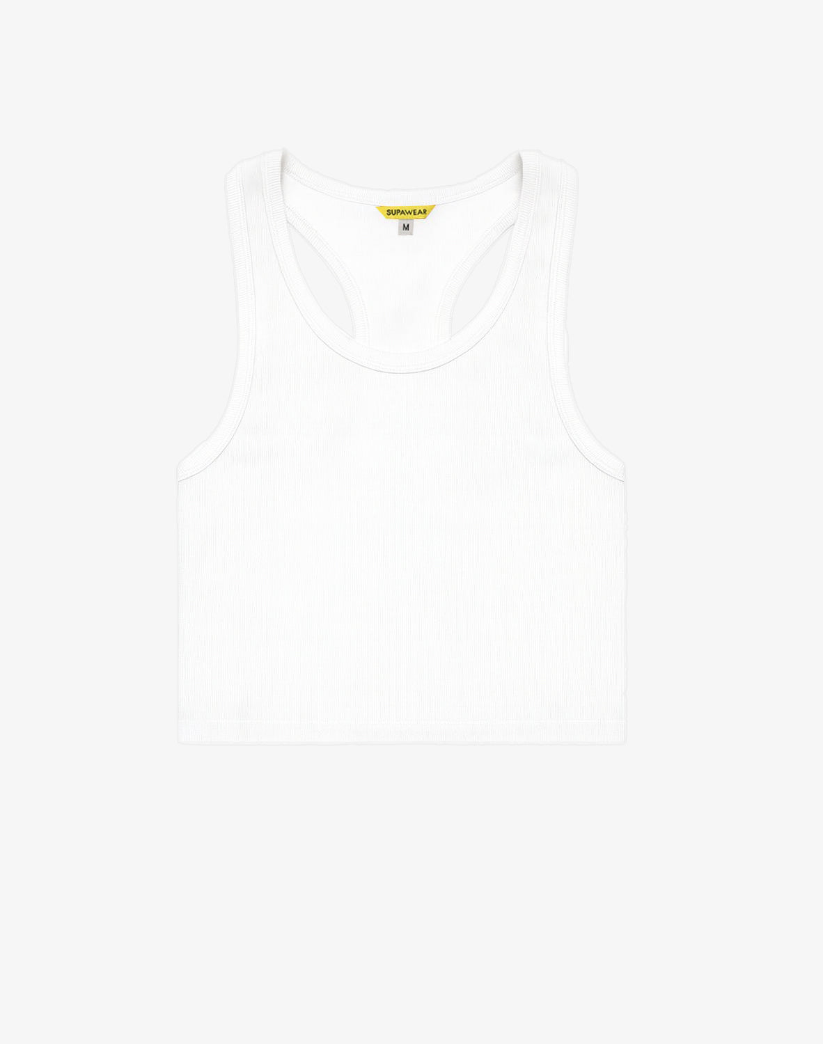 Ribbed Cropped Singlet - White