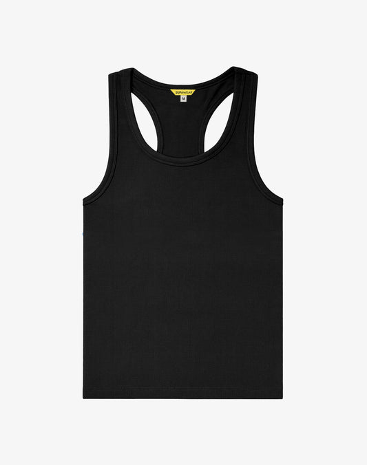 Ribbed Singlet - Black
