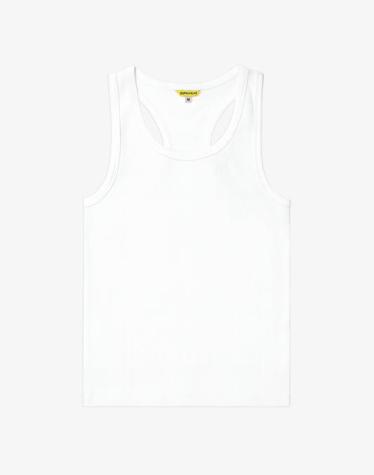 Ribbed Singlet - White