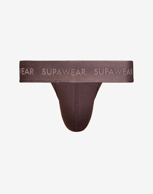 Ribbed Thong Underwear - Peppercorn