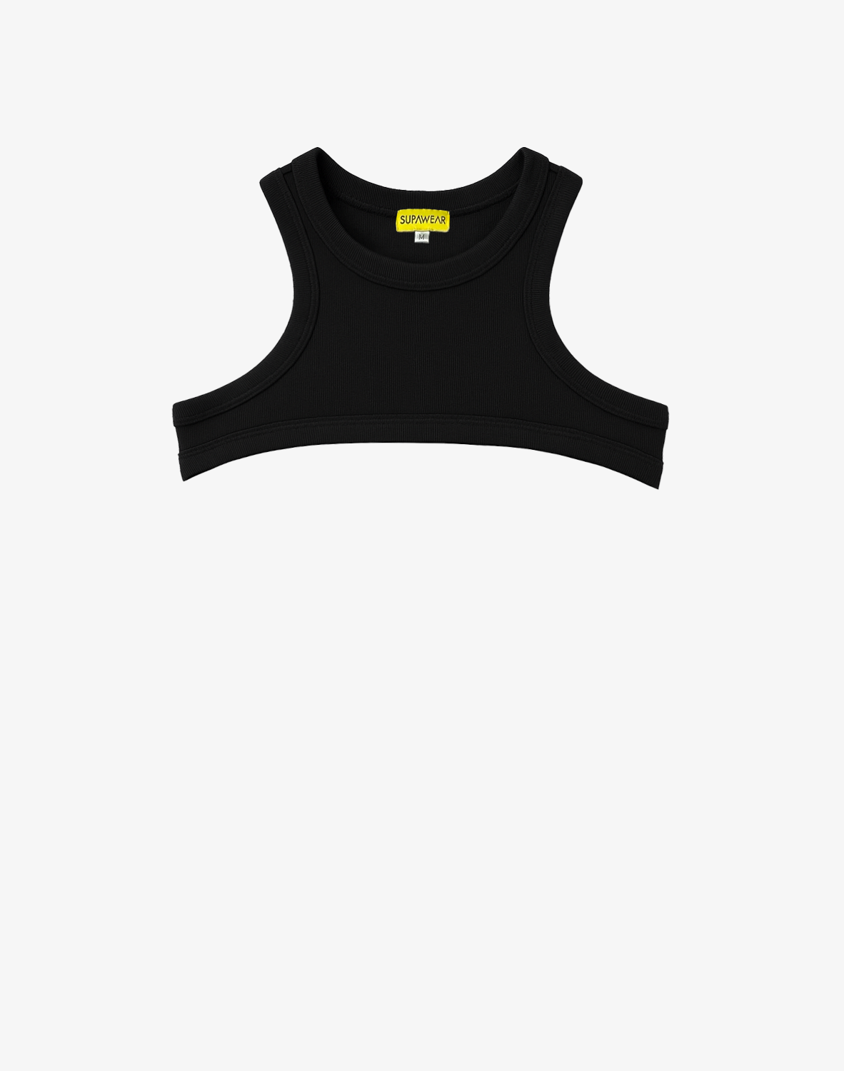 Ribbed Slashed Cropped Top - Black