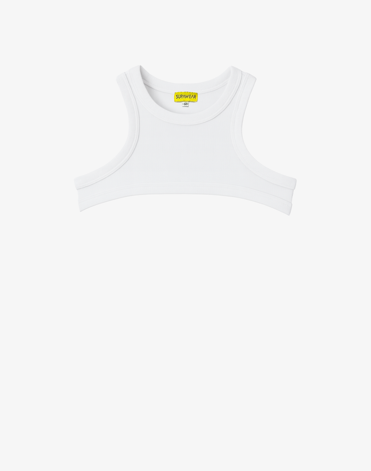 Ribbed Slashed Cropped Top - White