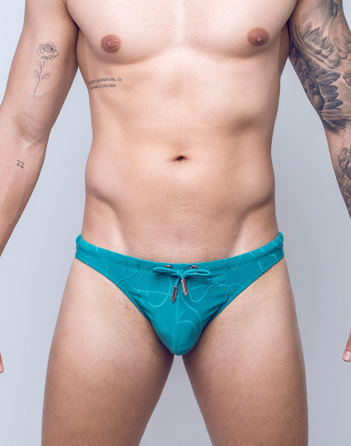 V80 Textured Swim Thong - Ripple Green