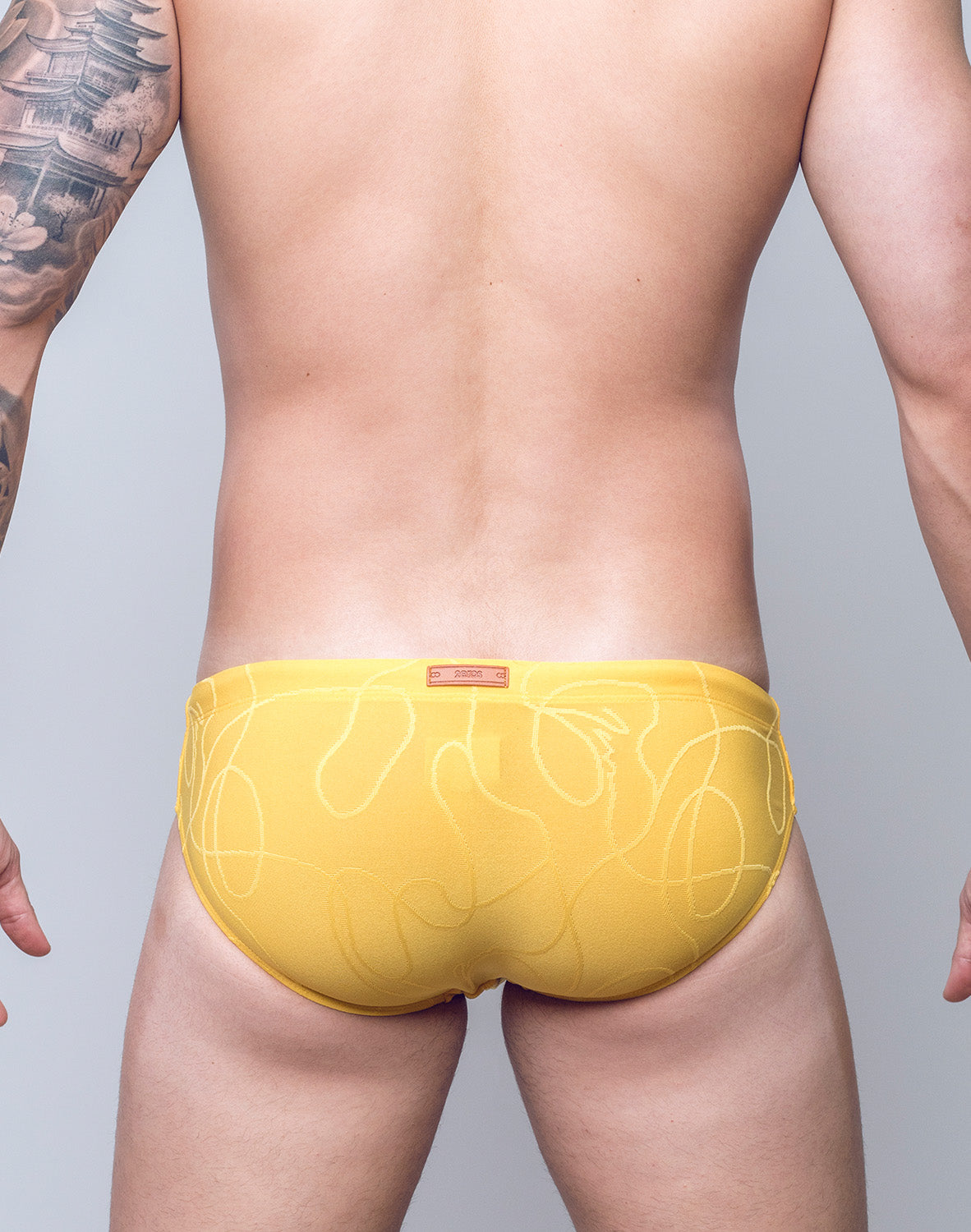 V10 Textured Swim Brief - Ripple Yellow