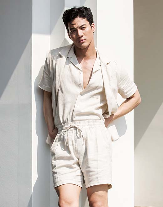 Breezy Linen Short Sleeve Classic Shirt - Beige