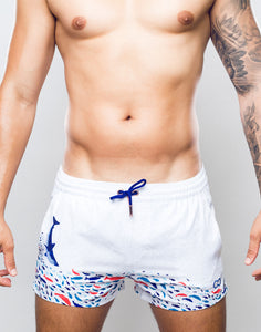 S50 Print Swim Shorts - Seascape White