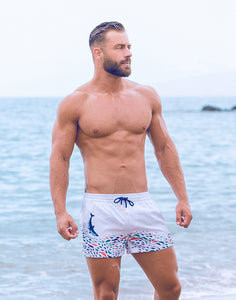 S50 Print Swim Shorts - Seascape White