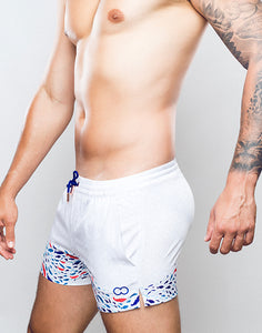 S50 Print Swim Shorts - Seascape White