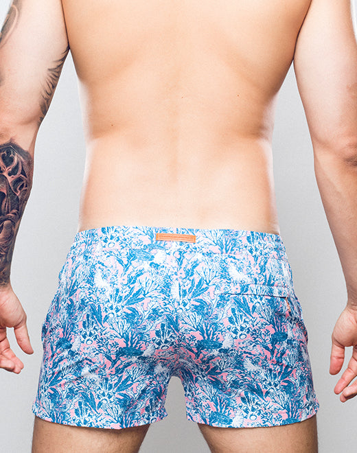 Printed Bronte Shorts - Coral Teal