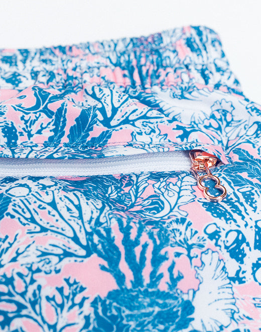 Printed Bronte Shorts - Coral Teal