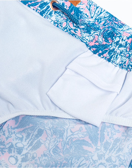 Printed Bronte Shorts - Coral Teal