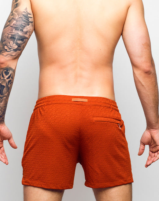 S90 Textured Manly Shorts - Signet Carmine