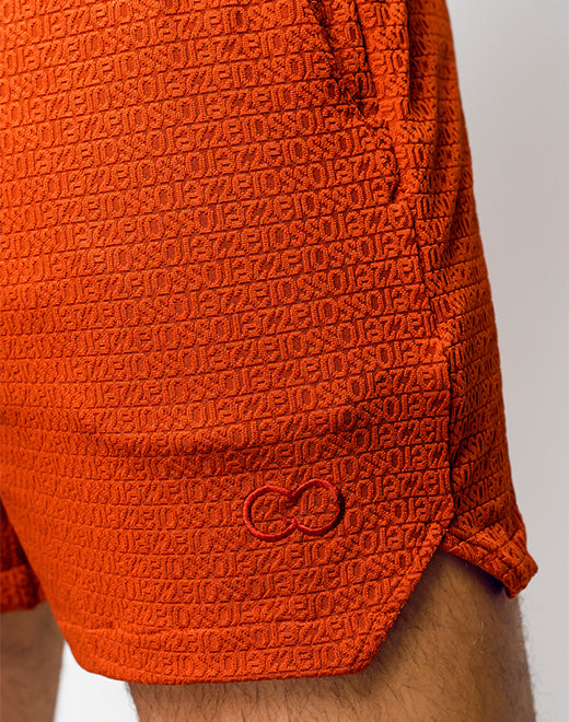 S90 Textured Manly Shorts - Signet Carmine