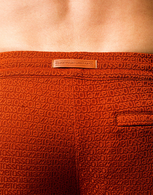 S90 Textured Manly Shorts - Signet Carmine